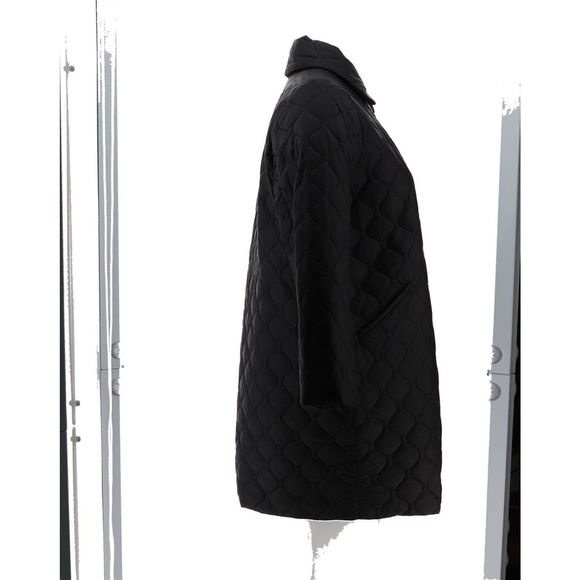 Dennis Basso Water Resistant Notched Collar Puffer Black A5232270 - Picture 7 of 9